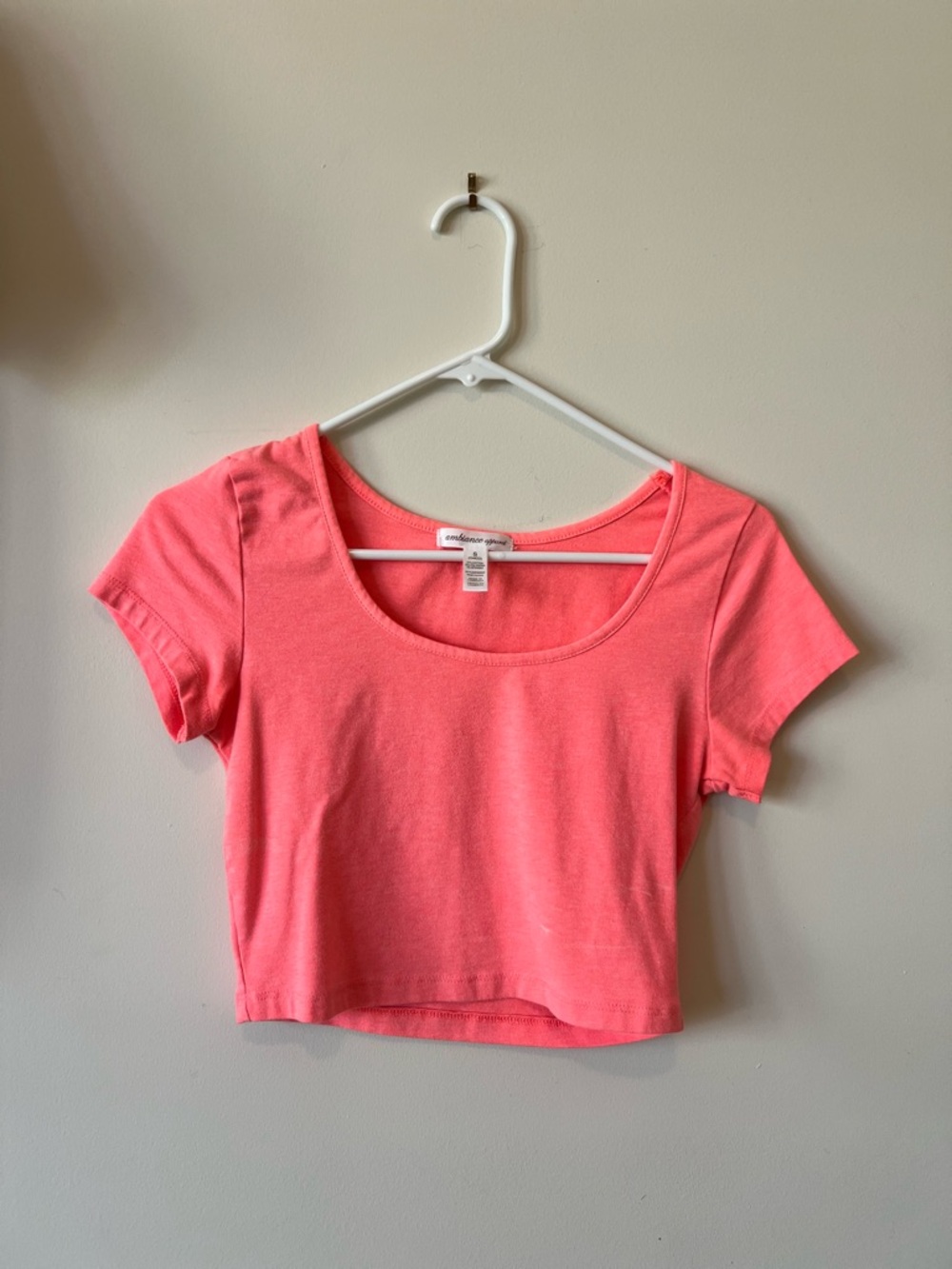 Ambiance Coral Scoop Neck Crop Top